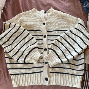 Alex Mill classic reversible white and blue striped sweater